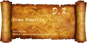 Doma Kamilla névjegykártya